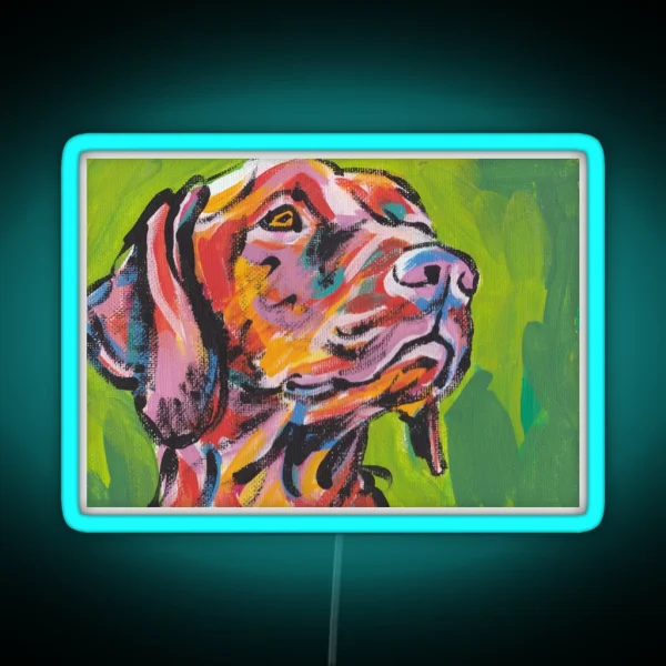 Vizsla Dog Bright Colorful Pop Dog Art RGB Neon Sign
