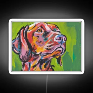 Vizsla Dog Bright Colorful Pop Dog Art RGB Neon Sign