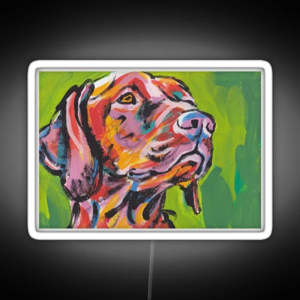 Vizsla Dog Bright Colorful Pop Dog Art RGB Neon Sign