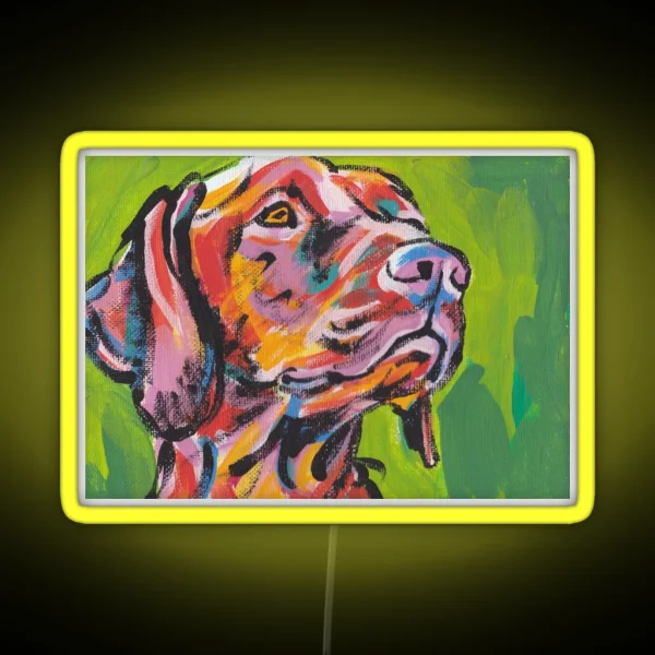 Vizsla Dog Bright Colorful Pop Dog Art RGB Neon Sign