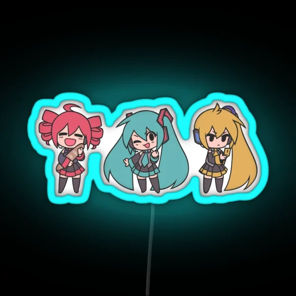 Vocaloid Triple Baka Chibis RGB Neon Sign