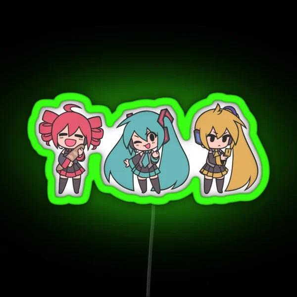 Vocaloid Triple Baka Chibis RGB Neon Sign