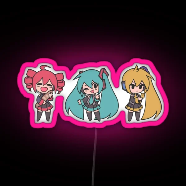 Vocaloid Triple Baka Chibis RGB Neon Sign