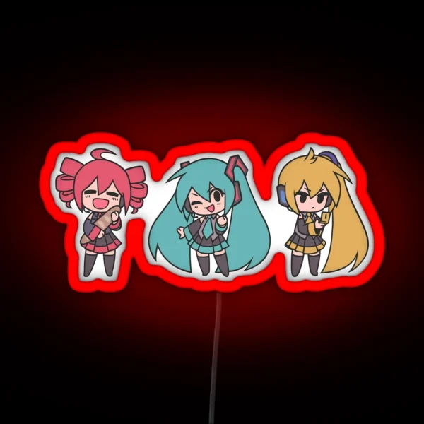 Vocaloid Triple Baka Chibis RGB Neon Sign