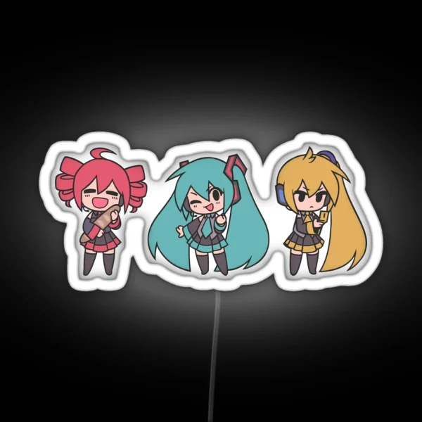Vocaloid Triple Baka Chibis RGB Neon Sign