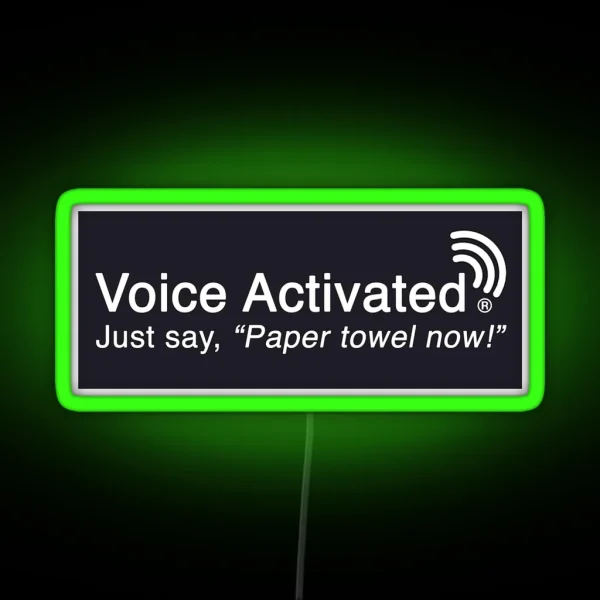 Voice Activated Led For Paper Towel Dispenser 2 RGB Neon Sign