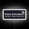 Voice-Activated LED Light for Paper Towel Dispenser with RGB Neon Sign Effect