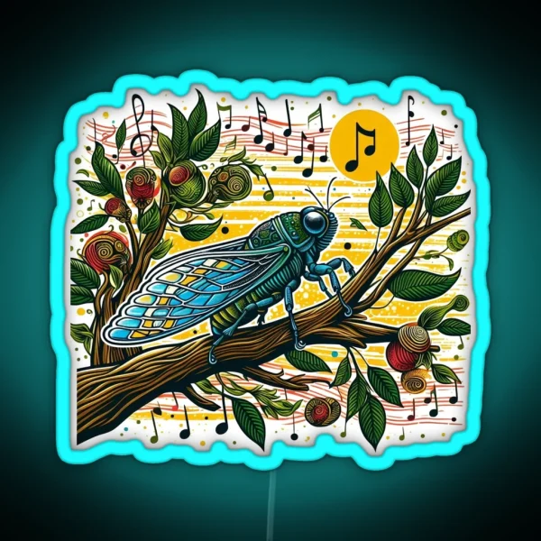 Voices Of Summer The Resilient Cicada RGB Neon Sign