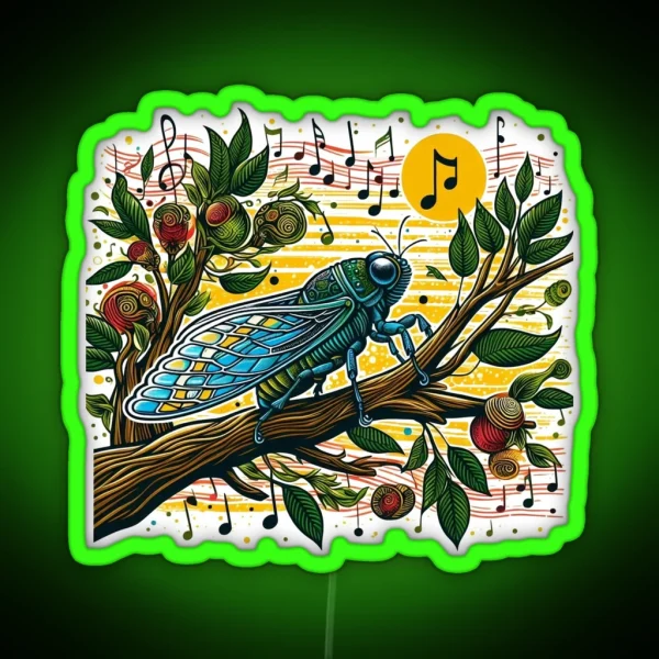 Voices Of Summer The Resilient Cicada RGB Neon Sign