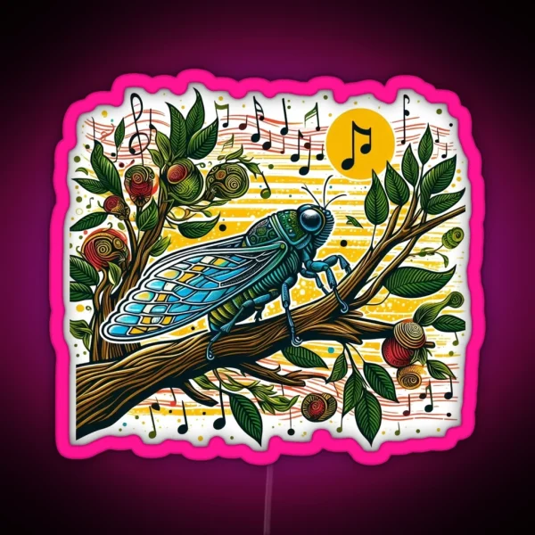 Voices Of Summer The Resilient Cicada RGB Neon Sign