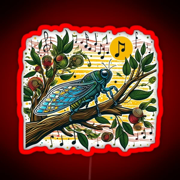 Voices Of Summer The Resilient Cicada RGB Neon Sign