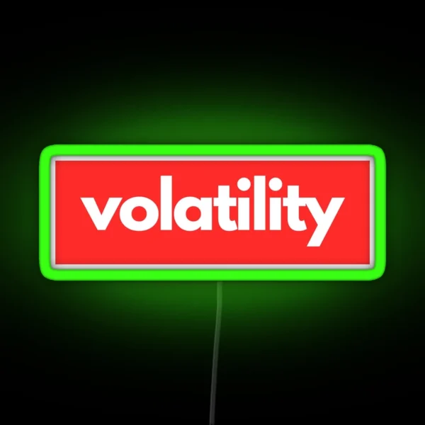 Volatility Minimalist Typography Design RGB Neon Sign