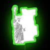 Liberty statue with a neon sign reading 'Vote like your rights depend on it'