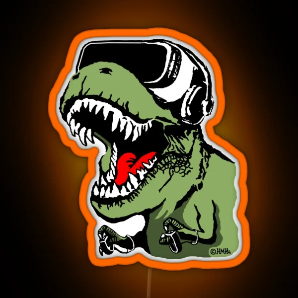 VR T Rex RGB Neon Sign