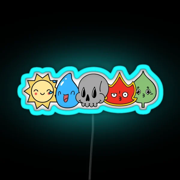W U B R G MTG Inspired RGB Neon Sign