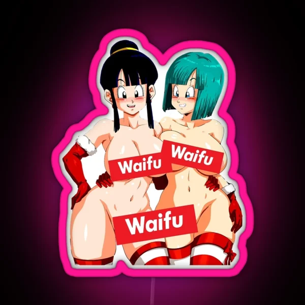 WAIFU Bulma And Chichi The Perfect Waifus From Dragonball RGB Neon Sign