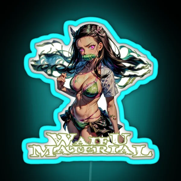 Waifu Material Nezuko RGB Neon Sign