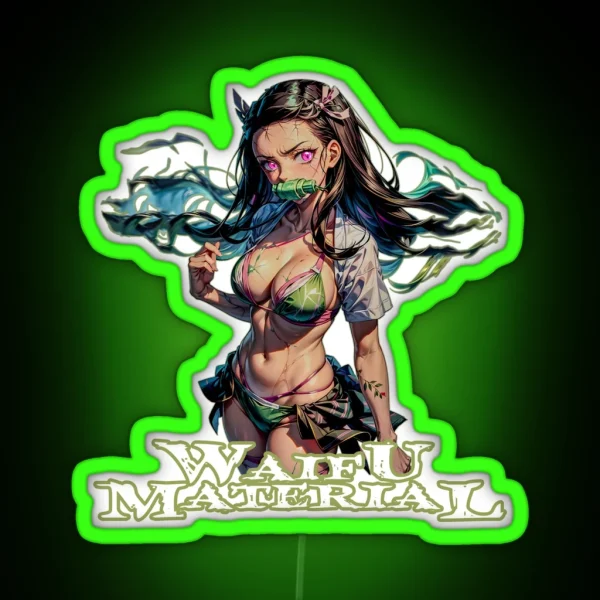 Waifu Material Nezuko RGB Neon Sign