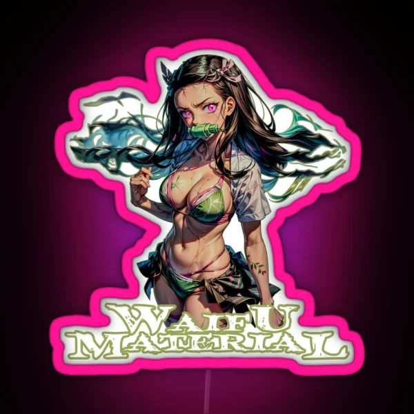 Waifu Material Nezuko RGB Neon Sign