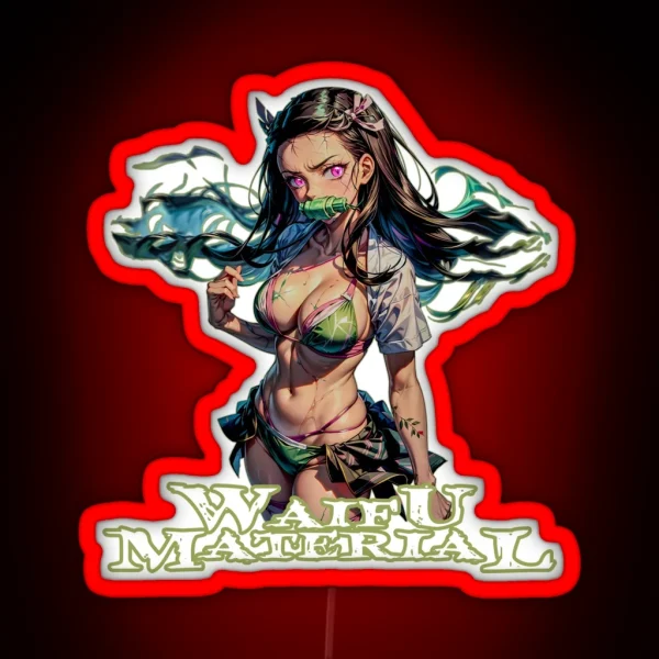 Waifu Material Nezuko RGB Neon Sign