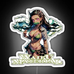 Waifu Material Nezuko RGB Neon Sign