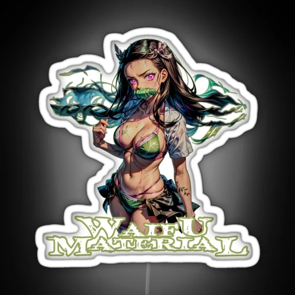 Waifu Material Nezuko RGB Neon Sign