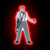 Neon sign with red letters reading 'Wait for Me'