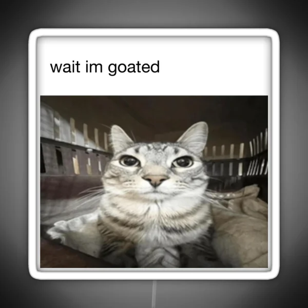 Wait Im Goated Cat RGB Neon Sign