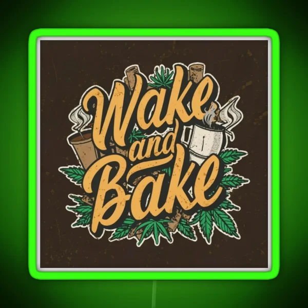 Wake And Bake RGB Neon Sign