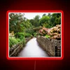 Neon sign on a walkway in Cheddar, England