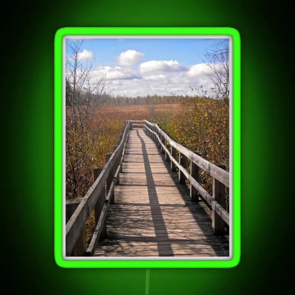 Walkway Through The Bog At Mer Bleue RGB Neon Sign