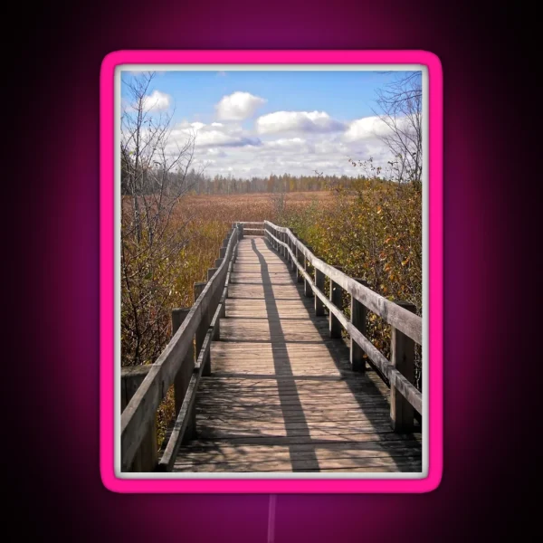 Walkway Through The Bog At Mer Bleue RGB Neon Sign