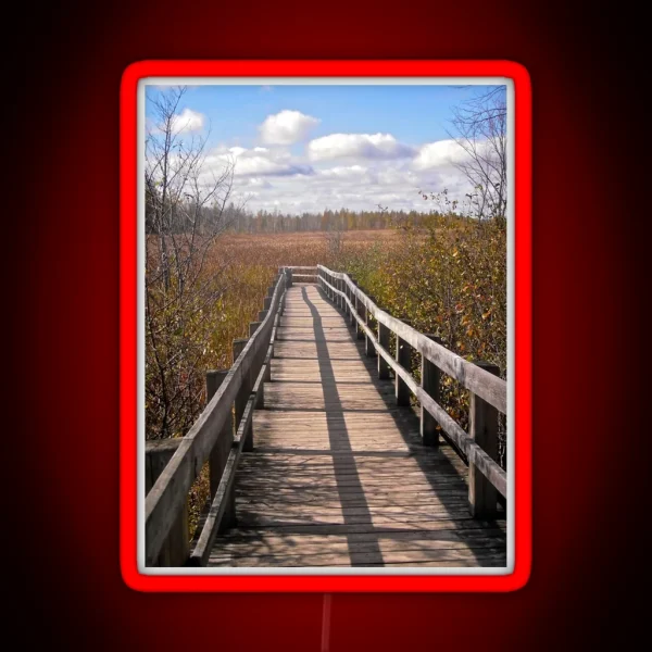 Walkway Through The Bog At Mer Bleue RGB Neon Sign