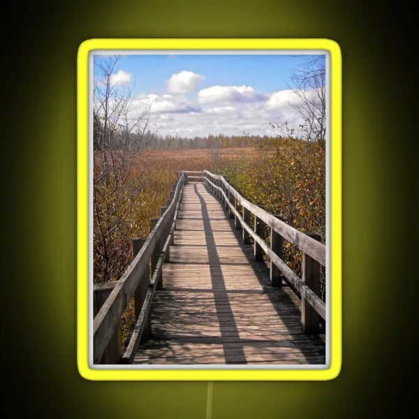 Walkway Through The Bog At Mer Bleue RGB Neon Sign