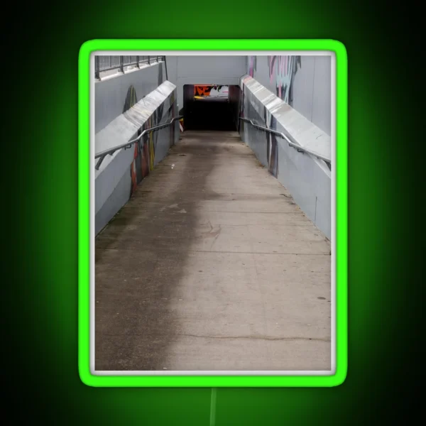 Walkway To A Subway Tunnel RGB Neon Sign