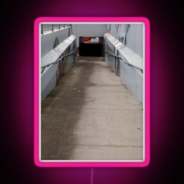 Walkway To A Subway Tunnel RGB Neon Sign