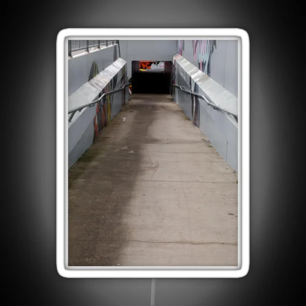 Walkway To A Subway Tunnel RGB Neon Sign