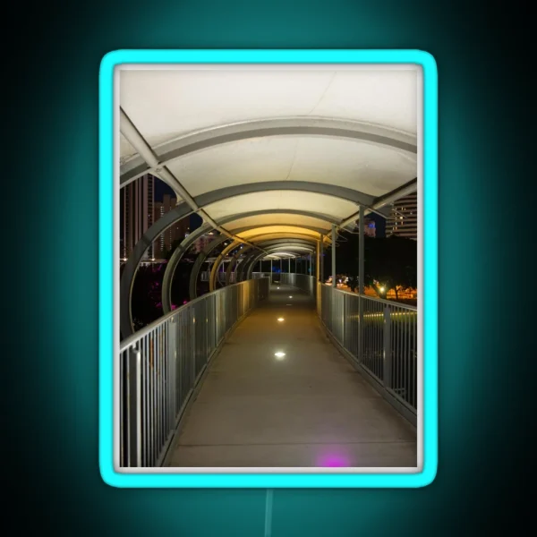 Walkway With Lights On RGB Neon Sign