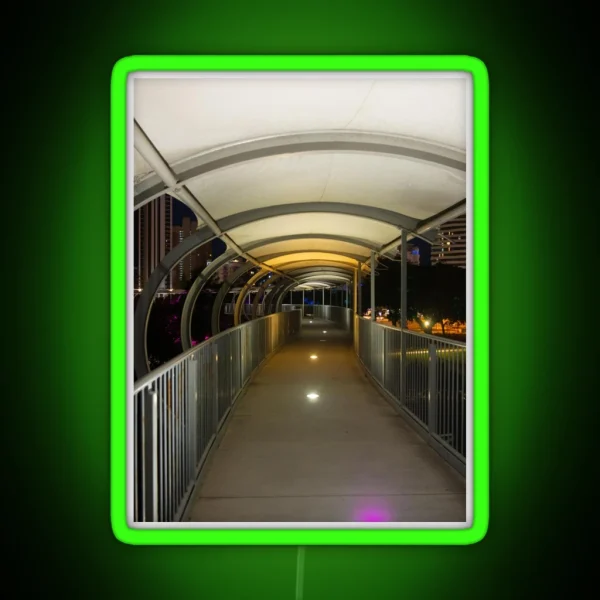 Walkway With Lights On RGB Neon Sign