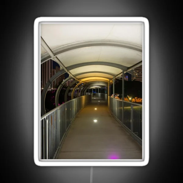 Walkway With Lights On RGB Neon Sign