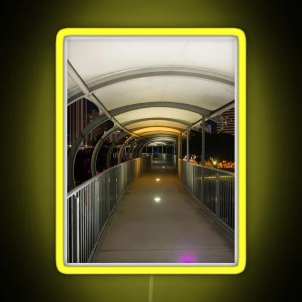 Walkway With Lights On RGB Neon Sign