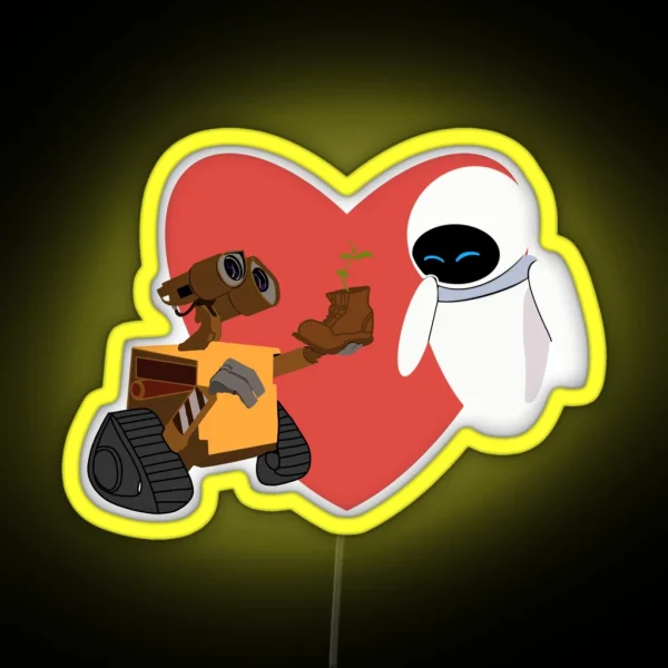 Wall E And Eve RGB Neon Sign