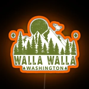 Walla Walla Washington Mountain Sight RGB Neon Sign