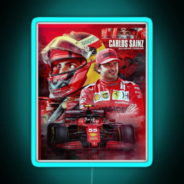 Wallpaper Carlos Sainz RGB Neon Sign