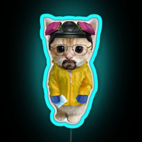 Walter White Kitty Hazmat Suit RGB Neon Sign