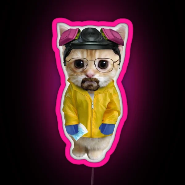 Walter White Kitty Hazmat Suit RGB Neon Sign