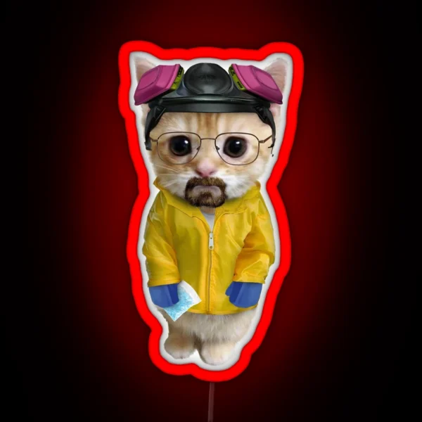 Walter White Kitty Hazmat Suit RGB Neon Sign