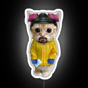 Walter White Kitty Hazmat Suit RGB Neon Sign