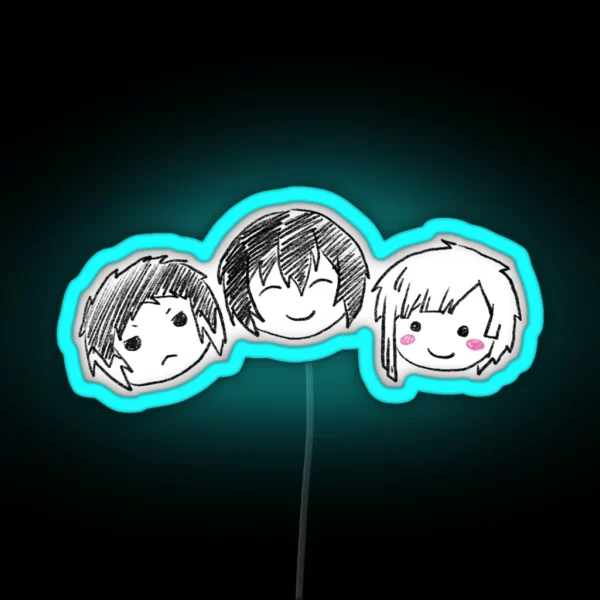 Wan Akutagawa Dazai Atsushi Drawn RGB Neon Sign
