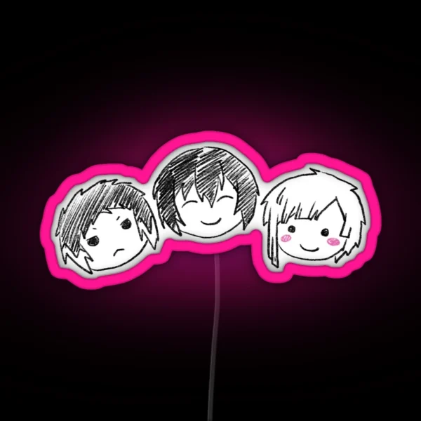 Wan Akutagawa Dazai Atsushi Drawn RGB Neon Sign